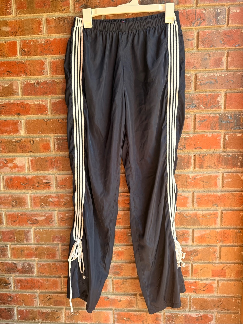 Navy Track Pants with Stripes and Bow Detail